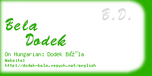 bela dodek business card